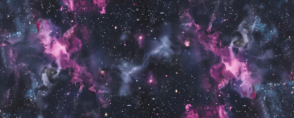 Wall Mural - a starry sky with pink and blue nebulae