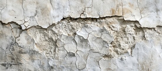 Fototapete - Background of a textured stucco fragment from an aged concrete wall with copy space image.