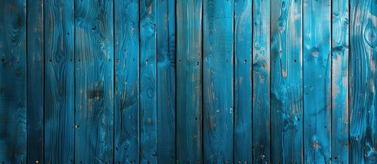 Fototapete - Blue wooden texture background panel with copy space image.
