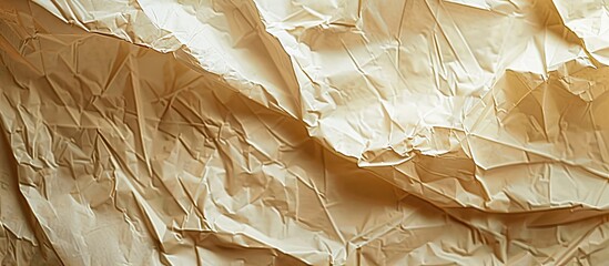 Fototapete - Crumpled beige sheet with ample copy space image.