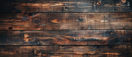 Poster - Brown wooden board providing a textured background with copy space image.