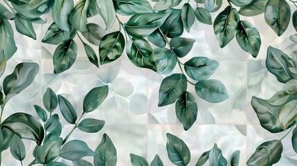 Wall Mural - Leaf shading pattern