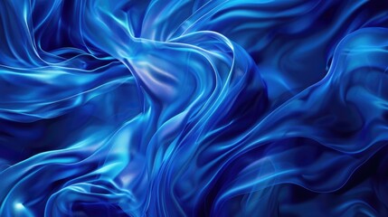 Wall Mural - Blue flowing design template for various uses