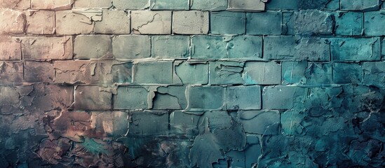 Fototapete - Abstract background with a soft-colored brick-patterned concrete wall texture offering ample copy space image.