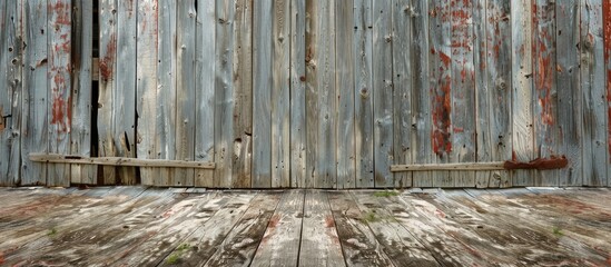 Poster - Background of a dilapidated barn featuring old wooden boards with a textural appearance ready for a copy space image.