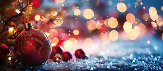 Poster - Abstract background showcasing Christmas decoration with available copy space image.