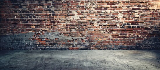 Poster - Brick wall with vintage style and vignette for texture or background, with copy space image.