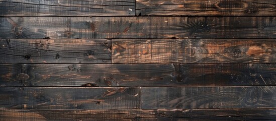Poster - Dark rustic wooden background with an aged brown hue for copy space image.