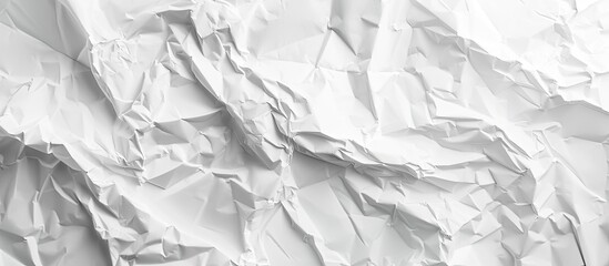 Fototapete - Abstract background of crumpled white paper with a close-up view and copy space image.