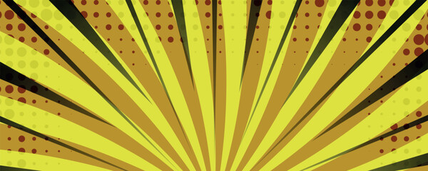 Aufkleber - Halftone texture comic book superhero vector background. Comic book pop art strip radial backdrop