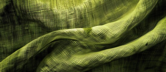 Poster - Background featuring a textured green fabric, ideal for copy space image.