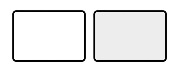 2 tablets with white and without screen. Vector graphic