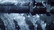© TensorSpark - Close-up of a damaged household water pipe with water splashing out, highlighting the urgency of plumbing repairs and water damage prevention.