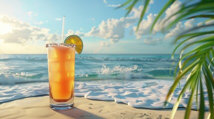 Canvas Print - cocktail on the beach