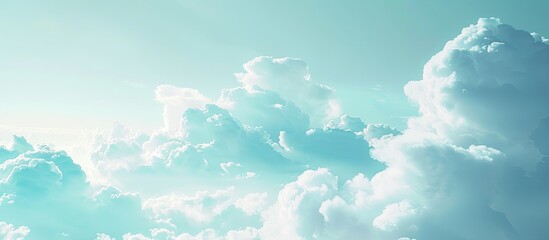 Wall Mural - Partly cloudy light blue sky with copy space image.