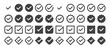 © Hendry - checkmark vector, checkmark icon set, approved symbol, checked checkbox mark, checkmark set, editable line.