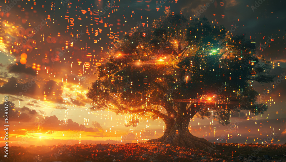 Financial Growth Visualization, image of a tree with branches ...