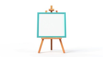 Canvas Print - wooden easel with blank canvas