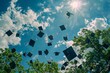 © dekreatif - Graduation caps flying in the air.