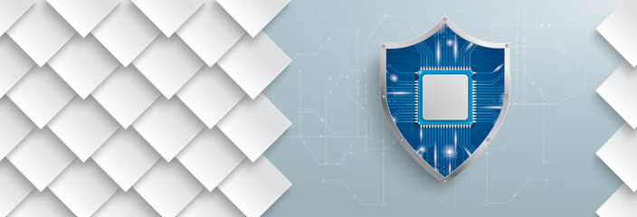 Rhombus Shapes Protection Shield Microchip Header