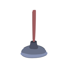 Poster - plumbing plunger cartoon. water rubber, line boiler, unclog pump plumbing plunger sign. isolated symbol vector illustration