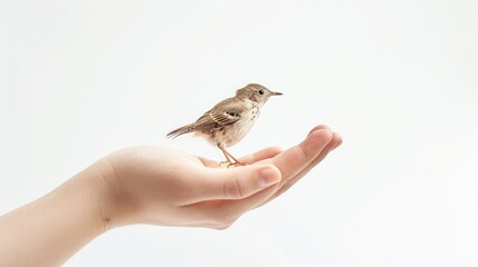 Poster - hand holding a bird