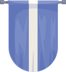 Poster - Simple blue and white vertical banner hanging on a metal pole