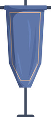 Poster - Blue cloth banner hanging on metal pole displaying important information