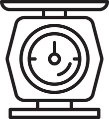 Sticker - Kitchen Scale Icon Line Illustration