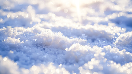 Canvas Print - High-resolution photo of a snowy texture, with delicate snowflakes covering the ground