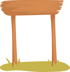 Poster - Wooden sign standing in the grass with copy space