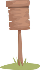 Poster - Old wooden blank sign standing on a grass patch, perfect for adding your own message
