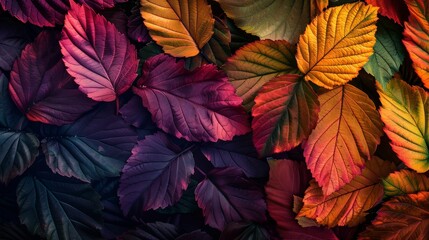 Wall Mural - Autumn Leaf Texture - Close-up of vibrant autumn leaves with a beautiful texture and colors. - Close-up of vibrant autumn leaves with a beautiful texture and colors.