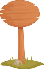 Leinwandbilder - Round wooden sign standing on grass is great for displaying your message