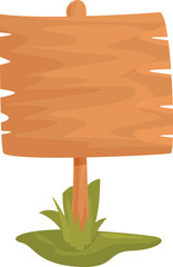 Poster - Wooden blank sign standing in grass with empty space for text