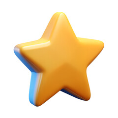 Wall Mural - 3d star icon with plastic style for rating symbol. isolated star sign as a design element