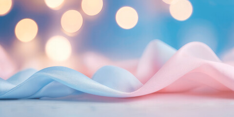Wall Mural - light blue and pink silk blurred lights background
