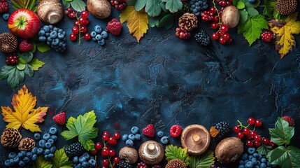 Wall Mural - Autumnal Food Frame