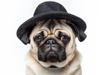 Canvas Print - dog wearing a hat