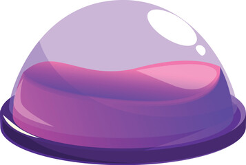 Poster - Round platform displaying a purple chemical substance under a glass dome