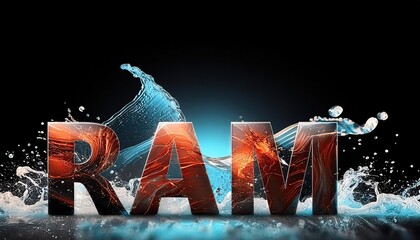 Poster - High-Performance RAM Surrounded by Water Splashes
