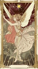 illustrations of tarot cards, the theme of isoterics and fortune telling AI Generative
