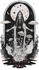 illustrations of tarot cards, the theme of isoterics and fortune telling Generative AI