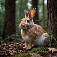 Wall Mural - cute adorable forest rabbit