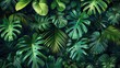 © redlis - Notanical herbal exotic tropical plants herbs flowers botanical foliage background AI Generative