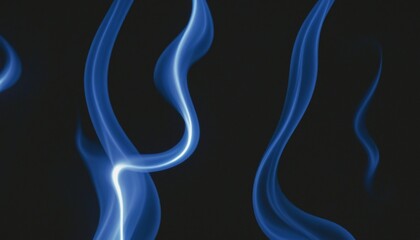 Wall Mural - Fiery blue inferno against a pitch black canvas