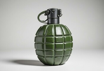 Poster - military grenade, isolated white background.