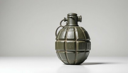 Poster - military grenade, isolated white background.