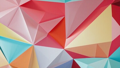 Wall Mural - Tech-inspired low poly design with vibrant geometric triangles