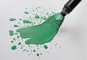 Wall Mural - vibrant green abstract background with bold brush strokes and splashes